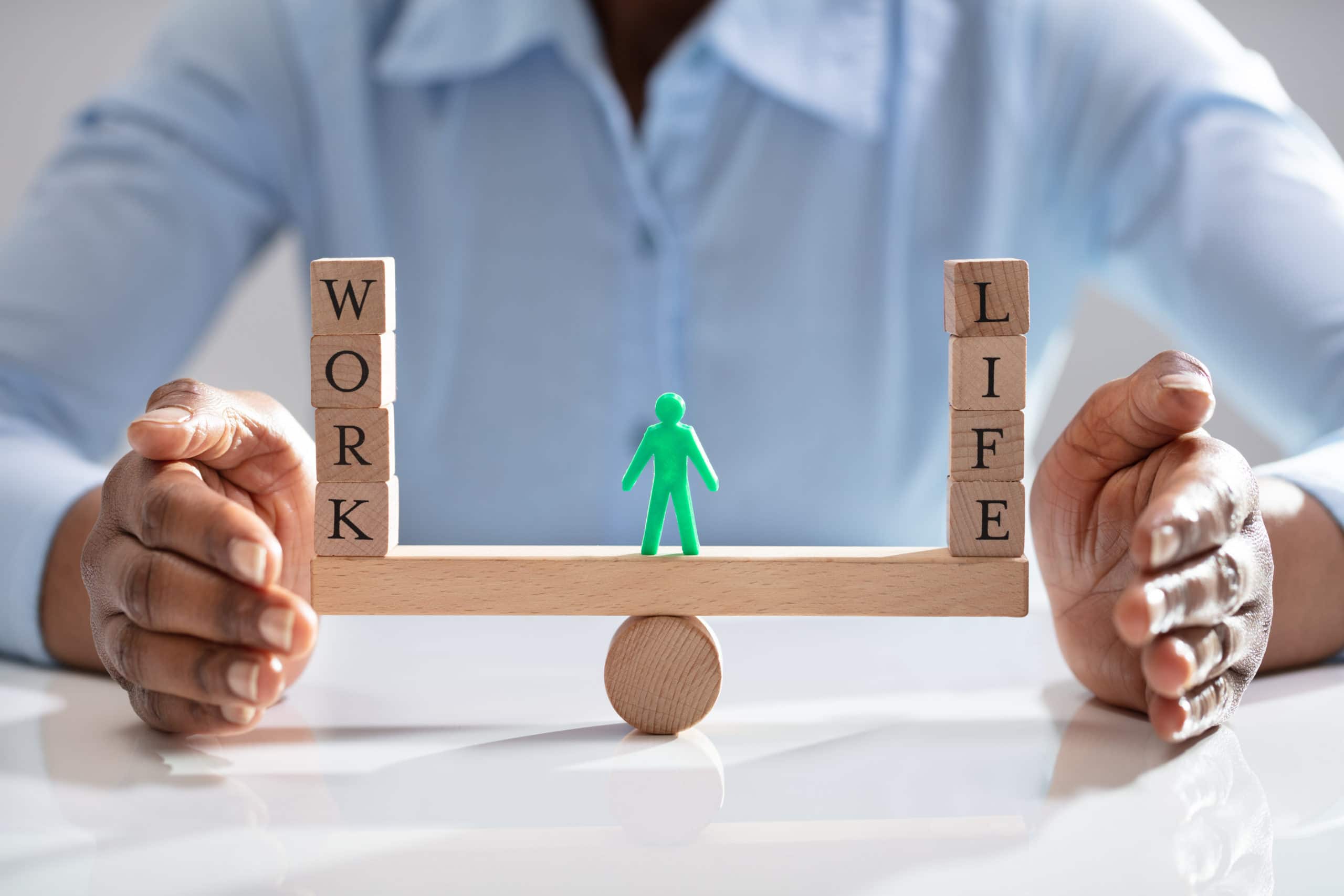 Businesswoman Protecting Work And Life Balance